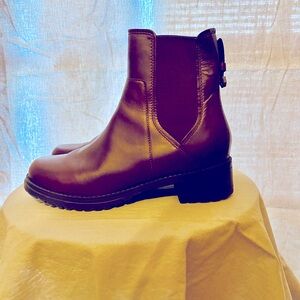 Cole Haan chocolate brown Camea Chelsea boots.